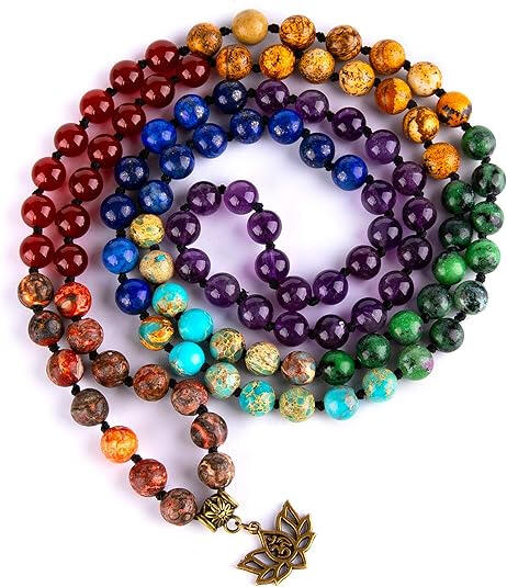 gemstone mala beads necklace meditation